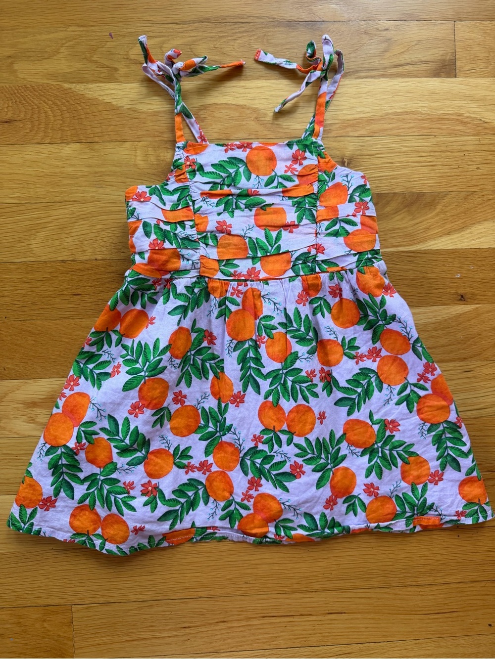 Crewcuts J.Crew Girls Orange Citrus Print Sundress Size 3
